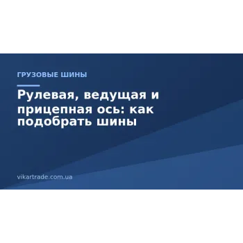 Кермова, ведуча та причіпна вісь: як підібрати шини