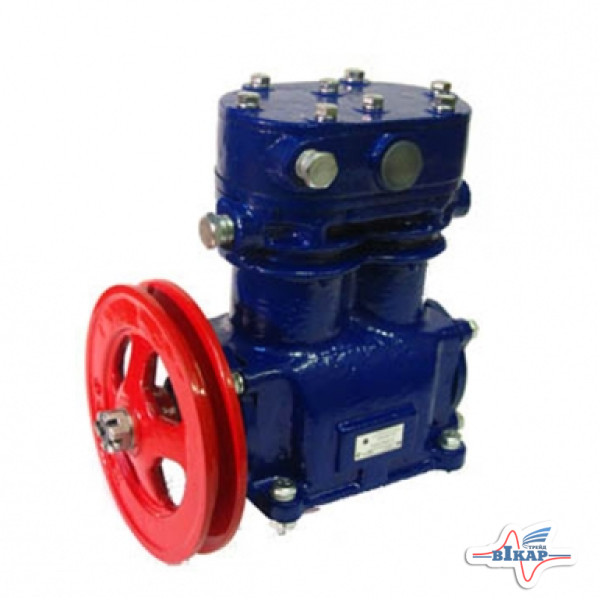 Компрессор 2-х цилиндровый (со шкивом) (270 л/мин) МАЗ, КРАЗ, УРАЛ, Т-150, ХТЗ (пр-во БЗА)