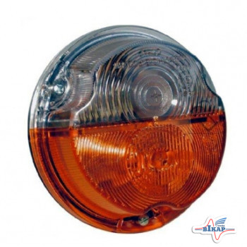 Рассеиватель фонаря перед. (оранж./белый) ГАЗ, ЗИЛ, МАЗ, ПАЗ (Руденск)