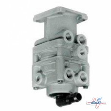 Кран тормозной 2-контур. (глав. торм. подпед.) с г-обр. штуцером АМАЗ, ПАЗ, КАМАЗ (БЕЛОМО)