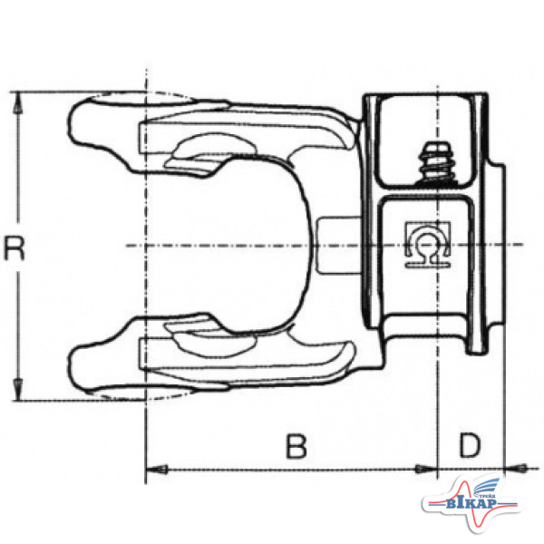 Вилка кард. вала S7/#6 (1-3/8' Z6), Bondioli (Италия)