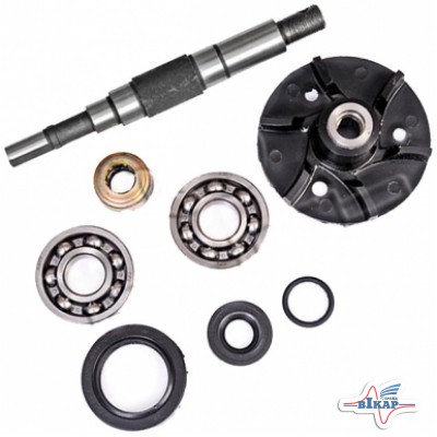 Р/к водяного насоса (РТИ+вал+подш.+крыльч.) (нов. обр.) СМД-60 (пр-во Украина)