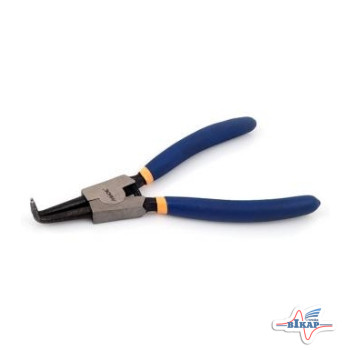 Щипцы для стопорных колец "розжим загнутый" 180мм.(Miol)