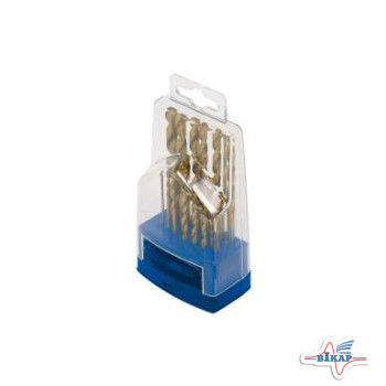 Набор сверл по металу титан. D=1-10, 19шт. (Miol)