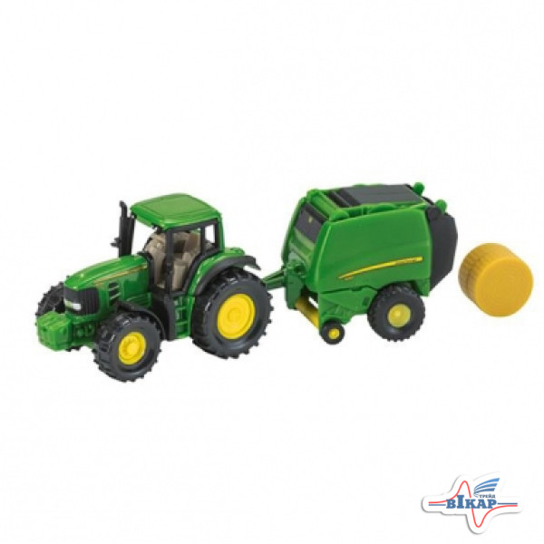Модель трактора JD7530 с пресс-подборщиком JD900 M1:87, JD