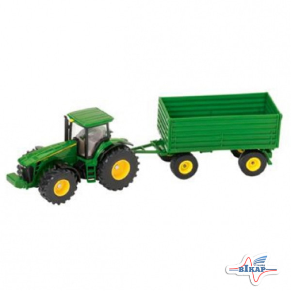 Модель трактора JD8430 с прицепом М1:50, JD