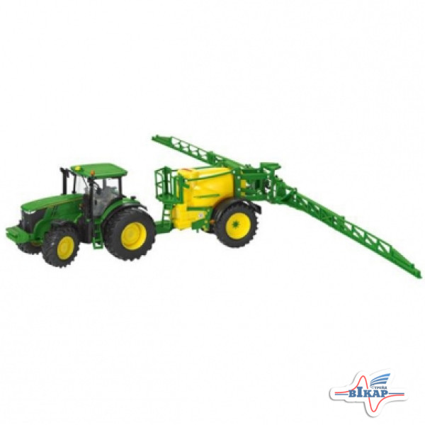 Модель трактора JD 7280R с прицепным опрыскивателем JD840i M1:32, JD