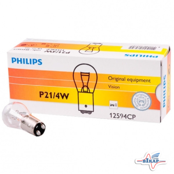 Лампа (стопы, повороты) 2-х контактная (P21/5W) (BAY15d) (пр-во Philips)