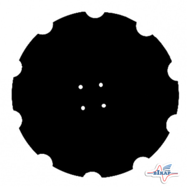 Диск бороны (ромашка) Quivogne DSQ05632 (Днар=610 мм,4отв вогнут.)z=10 (Борированный) (Велес-Агро)