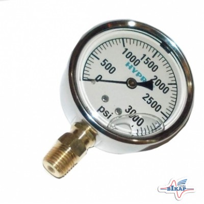 Манометр спиральный механический 1/4" (0-3000 psi=204 атм) (MLR2121013), GP