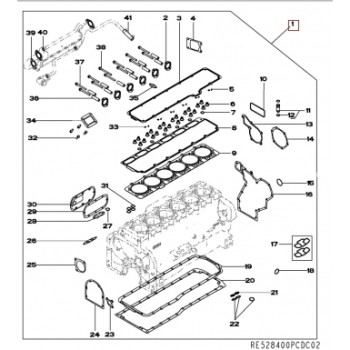 Комплект прокладок двигателя, JD8430/8530/8335R/8295R/8310R/9.0L (MAXIFORCE, США )