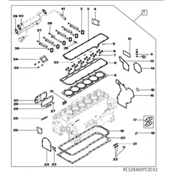 Комплект прокладок двигуна, JD 9.0L